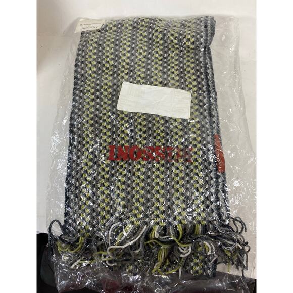 Missoni Knit Scarf w/ Lurex Black/Yellow/Gray NEW - Picture 1 of 8